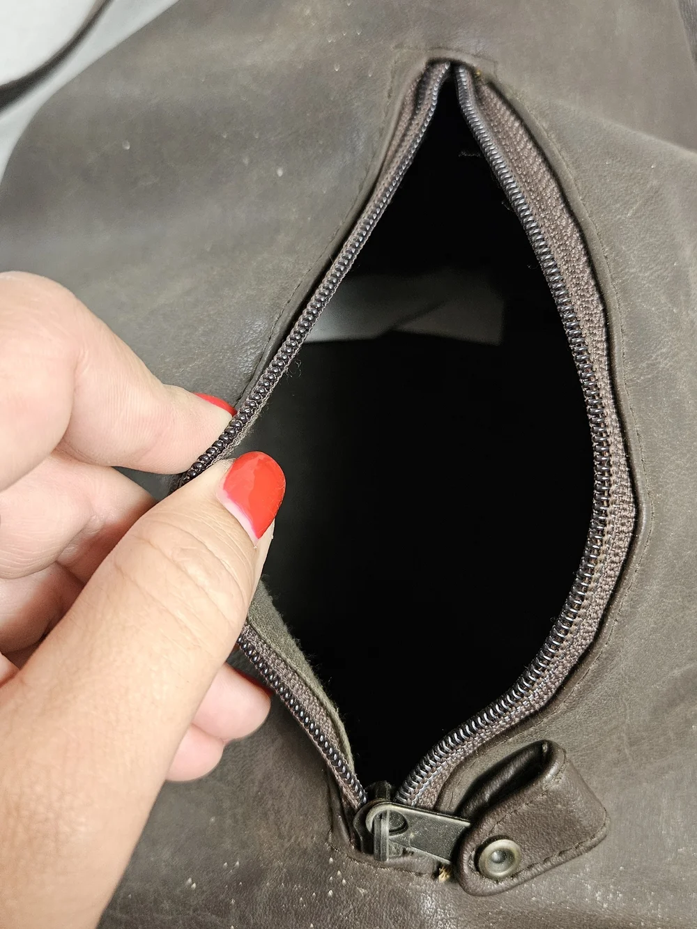 Vintage Y2K Faded Glory Brown Faux Leather Teardrop Sling Backpack Purse